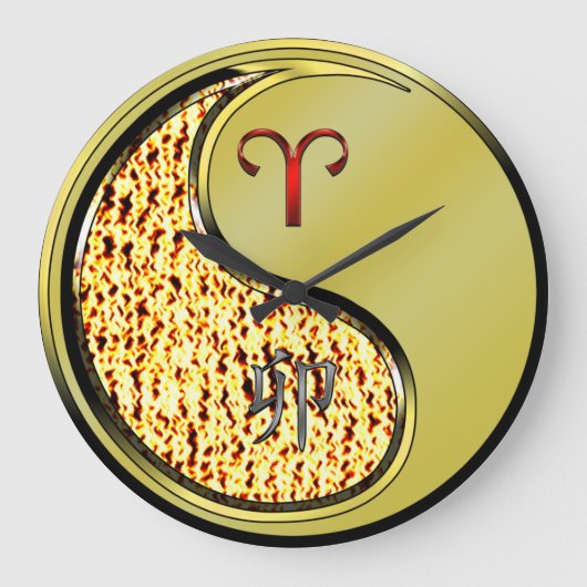 Widder & Metallinchen Große Wanduhr (Vorderseite)