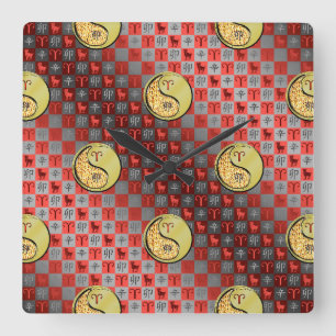 Widder & Metallinchen Quadratische Wanduhr