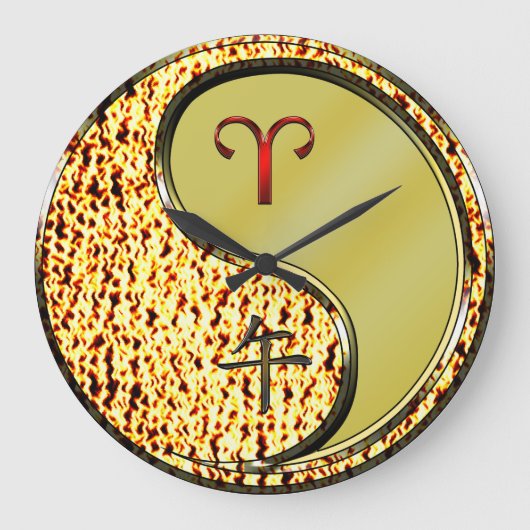 Widder & Metallpferd Große Wanduhr (Vorderseite)