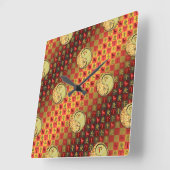 Widder & Metallpferd Quadratische Wanduhr (Winkel)
