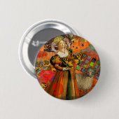 Widder Orange Frau: Gothic Widder Antike Kunst Col Button (Vorne & Hinten)
