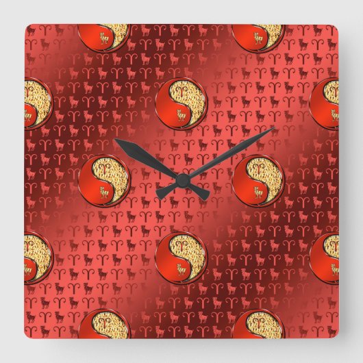Widder Quadratische Wanduhr (Vorderseite)