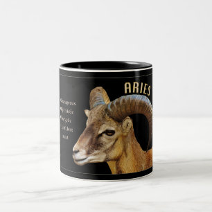 Widder-RAM-Tierkreis-Tasse mit Eigenschaften Zweifarbige Tasse