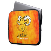 Widder rammen Flammenzeichen orange Laptopschutzhülle (Vorderseite Links)
