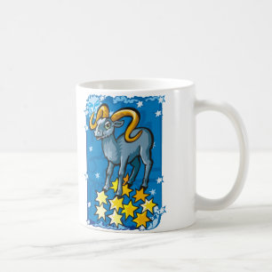 Widder rammen im nächtlichen Himmel mit Sternen Kaffeetasse
