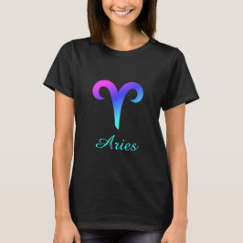 Widder-rosa lila blaues Aqua-Horoskop-Zeichen T-Shirt