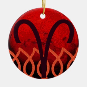 Widder-Schmuck Keramik Ornament