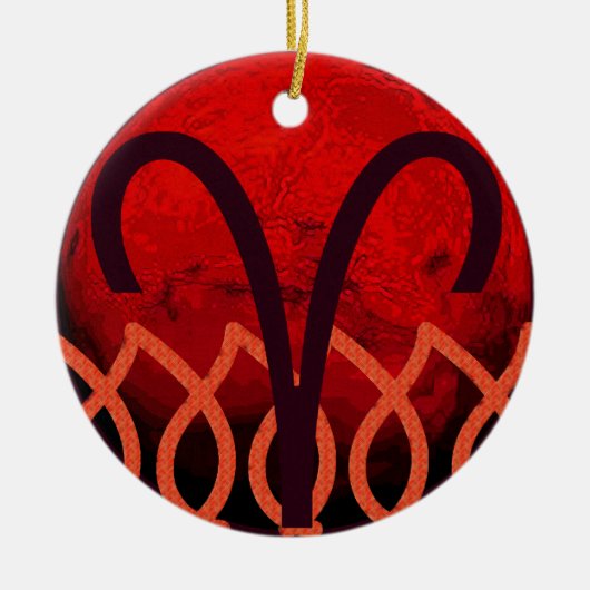 Widder-Schmuck Keramik Ornament (Vorne)
