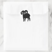 Widder-Silhouette Runder Aufkleber (Tasche)