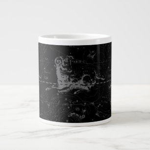 Widder-Sternbild Hevelius Vintage auf Schwarz Jumbo-Tasse