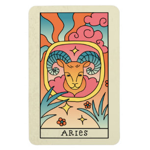 Widder-Sternzeichen Abstrakte Kunst Vintage Magnet