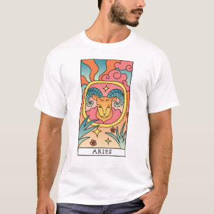 Widder-Sternzeichen Abstrakte Kunst Vintage T-Shirt