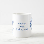 Widder-Sternzeichen Astrologie Geburtstag Blau Wei Kaffeetasse (Mittel)