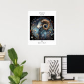 Widder Sternzeichen Astrologie Name & Geburtstag Poster (Heimbüro)