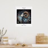 Widder Sternzeichen Astrologie Name & Geburtstag Poster (Küche)