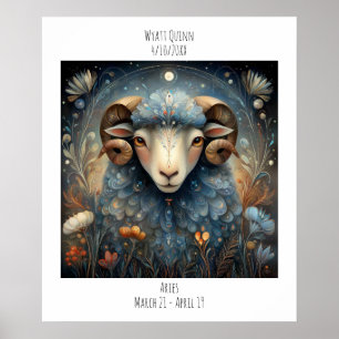 Widder Sternzeichen Astrologie Name & Geburtstag Poster
