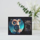 Widder-Sternzeichen-Geburtstagskarte Postkarte (Stehend Vorderseite)