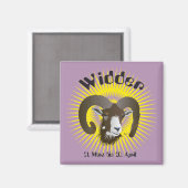 Widder Sternzeichen Magnet (Vorderseite/Rückseite)