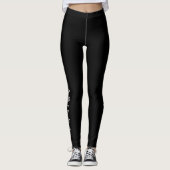 Widder-Sternzeichen Silber Schwarz Astrologie Gebu Leggings (Vorderseite)