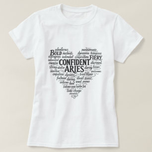 Widder Sternzeichen T-Shirt für Frauen   Wortwolke