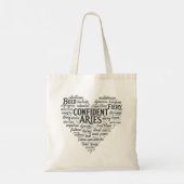Widder-Sternzeichen-Tasche | Wortwolken-Design Tragetasche (Rückseite)