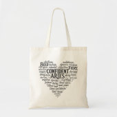 Widder-Sternzeichen-Tasche | Wortwolken-Design Tragetasche (Vorne)