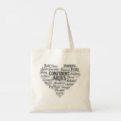 Widder-Sternzeichen-Tasche | Wortwolken-Design Tragetasche (Rückseite)