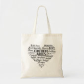 Widder-Sternzeichen-Tasche | Wortwolken-Design Tragetasche (Vorne)