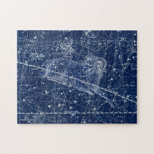 Widder-Sternzeichen-Vintage-Illustration Puzzle (Horizontal)