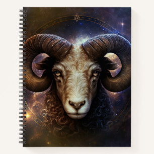 Widder-Sternzeichen Wasserfarben-Design Notizblock