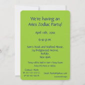 Widder-Tierkreis-Party Einladung/Astrologie Einladung (Rückseite)