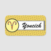 Widder-Tierkreis-Symbol-Element durch Kenneth Namensschild (Vorderseite)