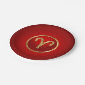 Widder-Tierkreis-Symbol Pappteller (Schrägansicht)