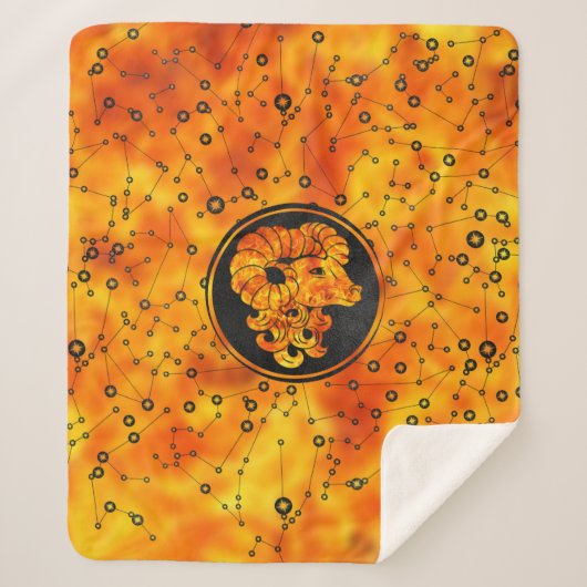 Widder-Tierkreis-Zeichen-Feuerelement Sherpadecke (Vorderseite)