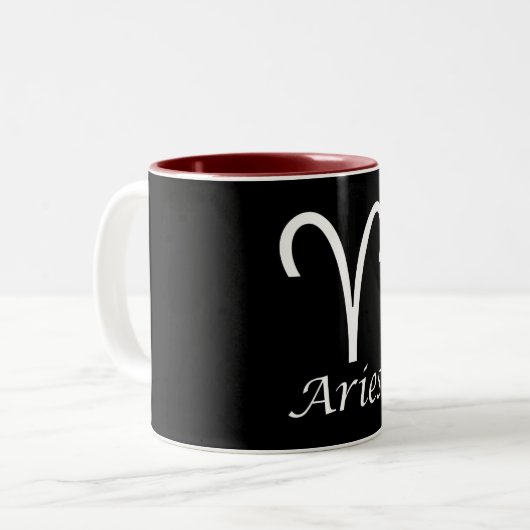 ` Widder-' Tierkreis-Zeichen Zweifarbige Tasse (Vorderseite Links)