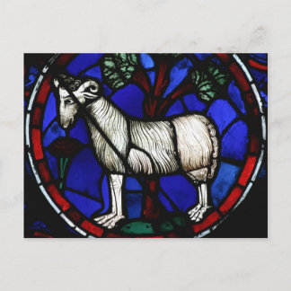 Widder Tierkreiszeichen Buntglas Notre-Dame de Par Postkarte