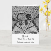 Widder (Tierkreiszeichen) Karte (Gelbe Blume)