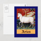 Widder Tierkreiszeichen Postkarte (Vorne/Hinten)