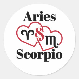 Widder und Skorpion Paar Sternzeichen Astrologie H Runder Aufkleber