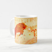 Widder Vintage-Sternzeichen Kaffeetasse (Vorderseite Links)