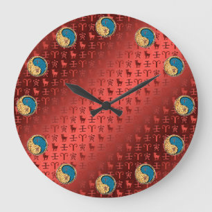 Widder & Wasser-Tiger Große Wanduhr