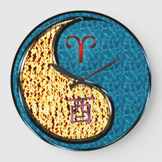 Widder & Wasserhahn Große Wanduhr (Vorderseite)