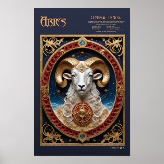 Widder - Westlicher Tierkreisposter Poster (Vorne)