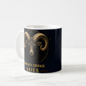 Widder-Widder-Symbol Starke Tapferkeit Astrologie- Kaffeetasse (Vorderseite Links)