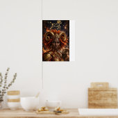 Widder-Zodiac-Afrika-Königin Poster (Küche)