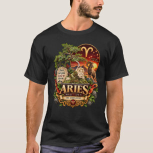 Widder-Zodiac-Bonsai-Kunst T-Shirt