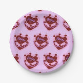 Widder-Zodiac-Coqueheart-Birthday-Cake Pappteller (Vorderseite)