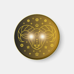 Widder-Zodiac-Emblem Minimales Himmelssymbol Magnet