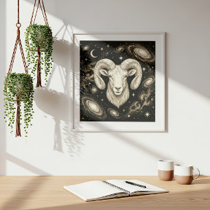 Widder-Zodiac-Himmelsastrologie Poster
