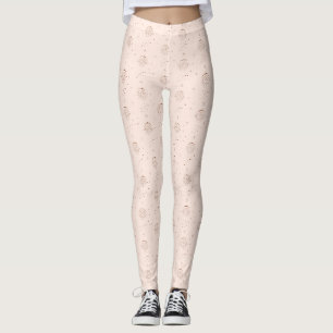 Widder-Zodiac-Muster in Braun und Burgund Leggings